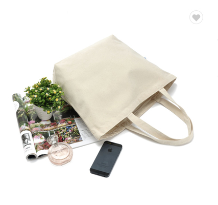 Un buen precio. Bolsas de tejido de algodón orgánico impreso Eco amigable de lienzo bolsas de toque 6oz 8oz en línea
