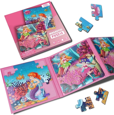 Un buen precio. Puzzle de la sirena de madera magnética para juegos de viaje en línea