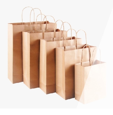 Un buen precio. Bolsas de papel de comestibles Embalaje Bolsas de regalo Kraft marrón para compras en línea